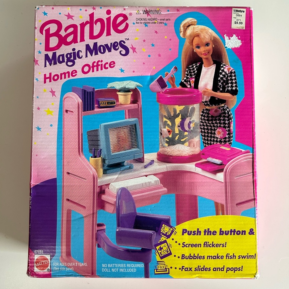 NIB Barbie Magic Moves Home Office Playset Sealed